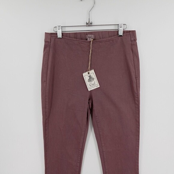 Easel Los Angeles Pants Womens Large Pink Pull-On Skinny Jeggings Raw-Hem - Picture 2 of 15